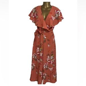 Love & Piece Collective Floral Jumpsuit Womens Size M